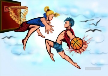 Sport Painting - basketball 04 impressionists